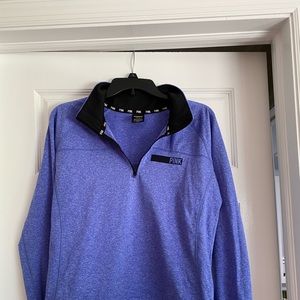 PINK- Large Half Zip Sweatshirt, Like New:)